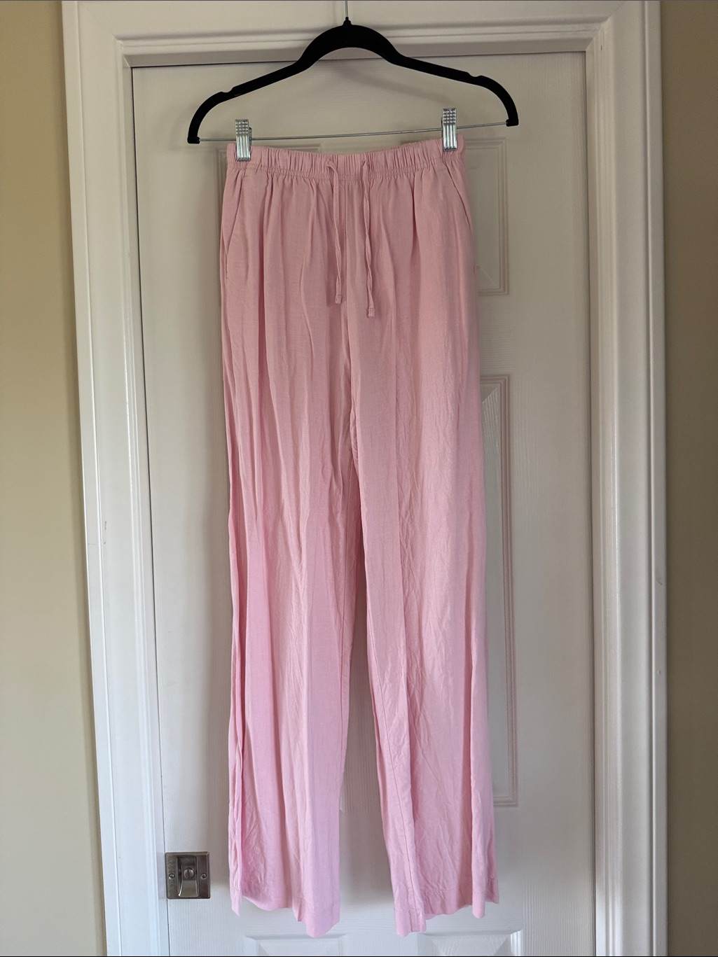 Bershka Pink Linen Style Pants
